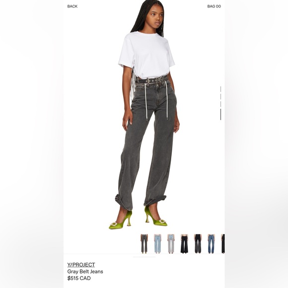Y/PROJECT
Gray Belt Jeans - Picture 4 of 5
